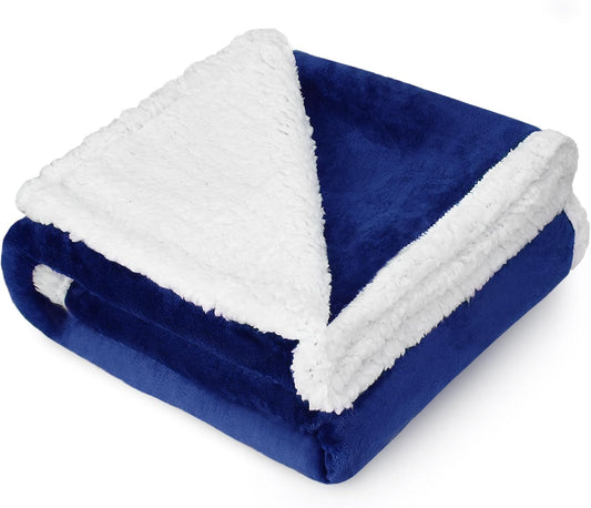 Dog Blankets for Large Dogs, Soft Fluffy Fleece Pet Blankets for Couch, Sofa, Dog Beds, Car Seats, Creat, Washable, 50X60 Inches, Blue