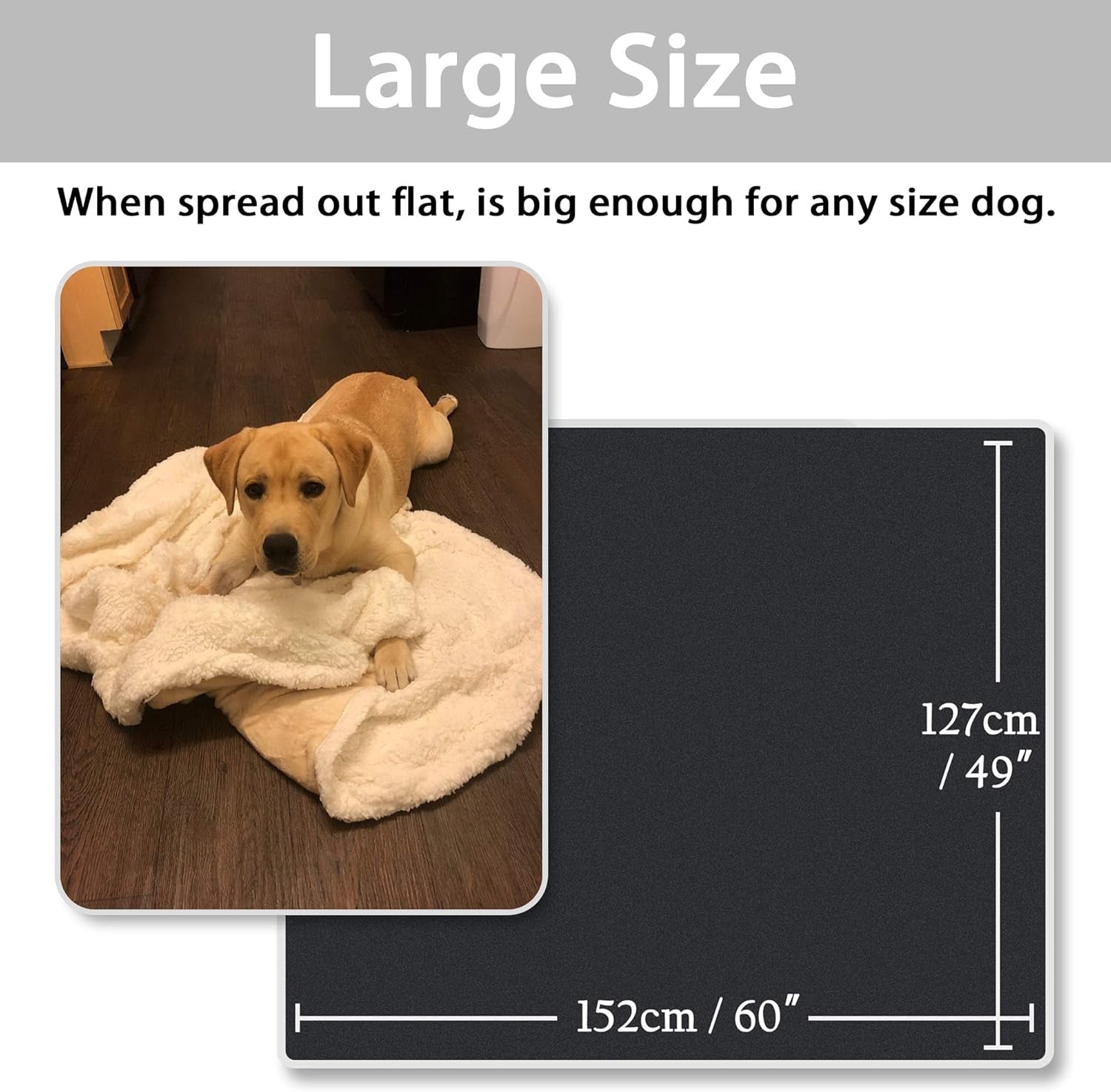 Dog Blankets for Large Dogs, Soft Fluffy Fleece Pet Blankets for Couch, Sofa, Dog Beds, Car Seats, Creat, Washable, 50X60 Inches, Blue
