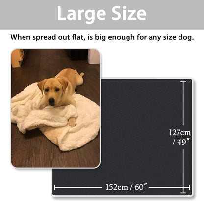 Dog Blankets for Large Dogs, Soft Fluffy Fleece Pet Blankets for Couch, Sofa, Dog Beds, Car Seats, Creat, Washable, 50X60 Inches, Blue